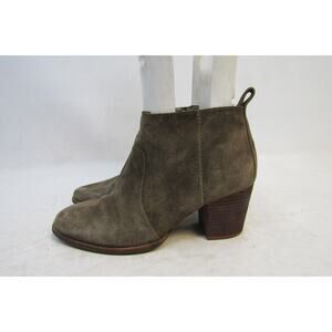 MADEWELL Womens Size 6 Brown Suede Leather Zip Heeled Ankle Fashion Boots Bootie